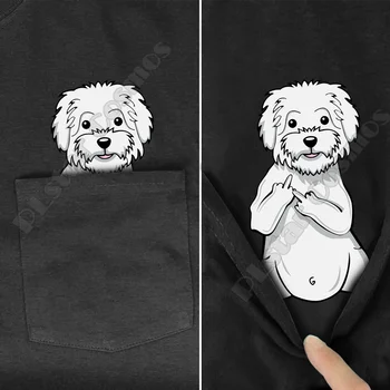 Nemecký Ovčiak Pocket Tee T Košele lete vytlačené t-shirt mužov pre ženy topy čierna bavlna vtipné Krátke rukáv Drop shipping
