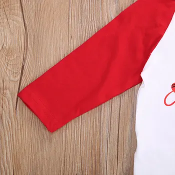 2020 Vianočné Batoľa, Dieťa, Chlapec T-tričko s Dlhým Rukávom Red Letter Tlač Pulóver Detské Oblečenie Top