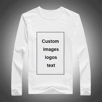 Muži Vlastné Tlač Dlhý Rukáv T-shirt DIY Váš Ako Fotografiu, Logo Top Tees Veľkosti S-3XL Modálne Prenos Tepla Procesu