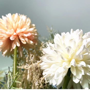 Nové biele Umelé Kvety Kvalitný Hodváb Púpava Plastové Eukalyptu Hybrid Kytice Svadobné Domáce Dekorácie Falošné Kvet