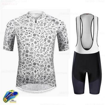 Strava Cyklistické Oblečenie na Bicykli Oblečenie Priedušná Anti-UV Požičovňa Nosenie/Krátky Rukáv Cyklistika Dres Sady Ropa Ciclismo Maillot