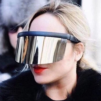 Plochý Top Nadrozmerné Okuliare Ženy Muži 2020 Luxusné Značky Big Rámom Slnečné okuliare Vetru Maska Odtiene Slnečné Okuliare UV400