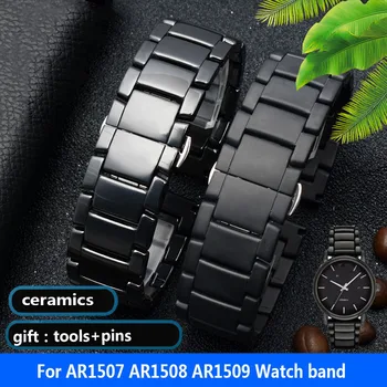 Vysoko kvalitné Keramické watchband pre AR1507 AR1508 AR1508 Samsung Galaxy S3 sledovať výstroj 46 mm hodinky, náramok popruhy 22 mm