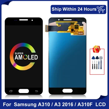 Super AMOLED Pre Samsung Galaxy A310 A3 2016 LCD Displej Dotykový Displej Digitalizátorom. Náhradné Diely Pre Samsung LCD A310F