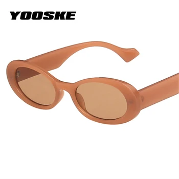 YOOSKE Vintage Oválne slnečné Okuliare pre Ženy, Mužov Retro Značka Dizajnér Malé Slnečné Okuliare Gradient Okrúhle Okuliare UV400