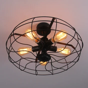 5Heads E27 Base Železa Materiál Vintage Retro Priemyselný Ventilátor Stropné Svietidlá Americkej Krajiny Kuchyne Loft Lampa pre loft dekor