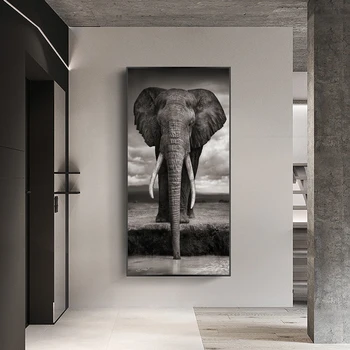Čierna A Withe Africký Slon Plátne, Obrazy Na Stenu, Umenie Plagáty A Vytlačí Zvieratá Plátno Umenie Fotografie Cuadros Dekor