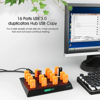Sipolar 16 port USB 3.0 HUB s 5V 5A poower adaptér na USB Flash Disk, USB Rozmnožovacie USB Kopírky