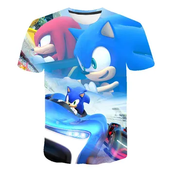 Ježko Sonic Streetwear T Shirt Chlapcov Cartoon Sonic T-shirt 3D Tlačených Topy Chlapcov, Oblečenie Pre Dospievajúce Deti Topy 2020 Lete