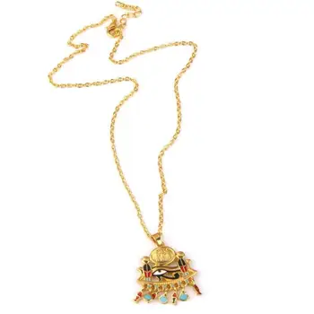 Vintage Zlato Egyptské Náboženstvo Symbol Eye of Horus / Ra Amulet Prívesok 18