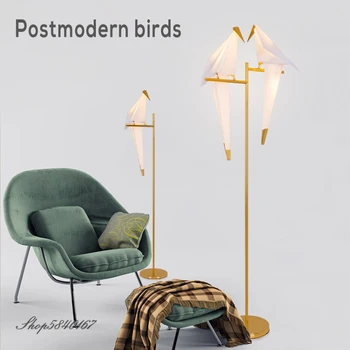 Nordic Vták Lampa Poschodí Svetlo Led Dizajnér Stojace Lampy pre Obývacia Izba Art Deco Spálňa Svetlo Lampy predstavujú Moderné Podlahy Lampa