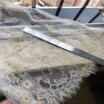Pevný Sveter Textúra Francúzsky Rias Čipky Textílie Svadobné Šaty Šaty Textílie, Biele Zlato Čipky Výbava
