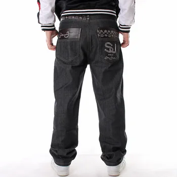 Európsky a Americký štýl, dlhé nohavice, voľné, bežné, výkrmu a nadrozmerné skateboard nohavice, hip-hopu a hip-hop džínsy 008