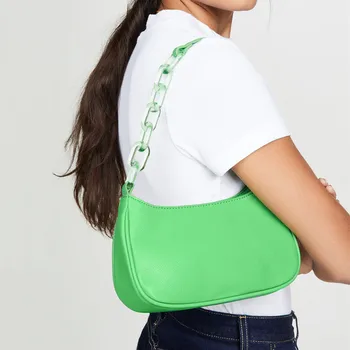 Nový Luxusný Dizajnér Kožené Ženy Kabelky Akryl Reťaze Tašky cez Rameno Ženy Zápästie Kabelky PU Dámy Ruky program Messenger Tašky 2020
