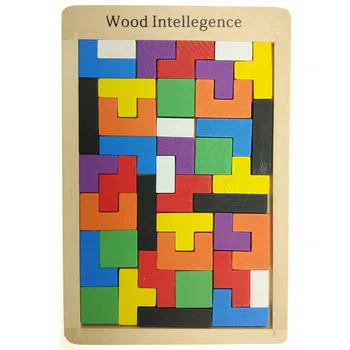 Drevené 3D Puzzle Hra, Hračky, Skladačky Rada Tangram Mozgu Teaser Deti Tetris Puzzle Montessori Vzdelávacie Hračky pre deti Dreva Dary