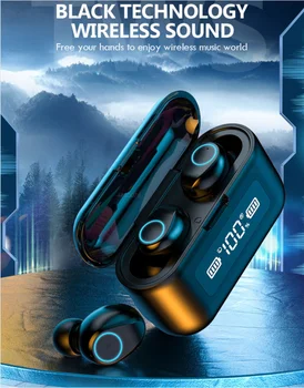 TWS Bluetooth Slúchadlá Bezdrôtové Slúchadlá 2000mAh Plnenie Box Športové Vodotesné Slúchadlá, HiFi Stereo Slúchadlá s Mikrofónom