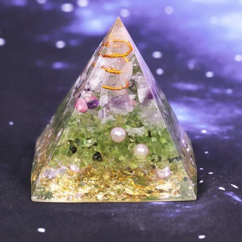 Orgone Pyramídy Energie Jogy Symbol Prírodné Olivine Čakra Vyvažovanie Kameň Reiki Liečenie Šperky Živice Ozdoby