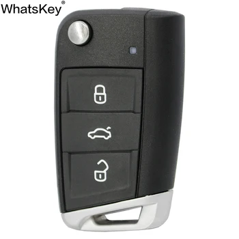 WhatsKey 3 tlačidlo Skladacie Flip Diaľkové Tlačidlo púzdro Pre VW Golf 7 4 5 Passat b5 b6 polo, Touran Jetta Seat Skoda Náhradný kľúč