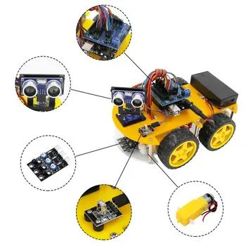 10set/veľa LAFVIN Inteligentný Robot do Auta patrí R3 rada,Ultrazvukový Snímač, Bluetooth Modul pre Arduino pre UNO s Tutorial
