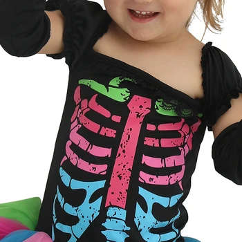 Eraspooky 2-4t-taktné Batoľa Kostra Tutu Šaty Strašidelné Halloween Kostýmy pre Deti Baby Girl Punky Kosti Cosplay Karnevalové Oblečenie