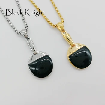 Čierny Rytier pánske športové telocvični, stolný tenis bat prívesok módny náhrdelník z nehrdzavejúcej ocele, stolný tenis náhrdelník módne BLKN0660