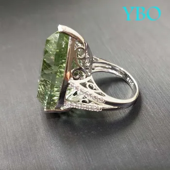 YBO, Veľké 26.8 ct zelený ametyst Prsteň, konkávne rez hruška 18*25 mm drahokam krúžok v 925 sterling silver šperky pre dievčatá a dievčatá s darček