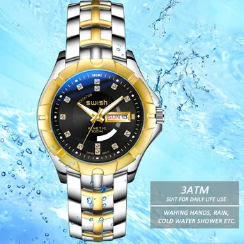 SVIŠŤANIE Zlaté náramkové hodinky Quartz 2020 Top Značky Hodiniek pre Mužov Luxusné Vojenské Športové Hodinky Vodotesné Svetelný Relogio Masculino