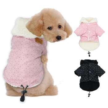 Malé Psie Oblečenie, Zimné Pet Kabát pre Šteňa Teplá mikina s Kapucňou Oblečenie Chihuahua Yorkshire Oblečenie Pre Malé a Stredné Psy Ružová Čierna