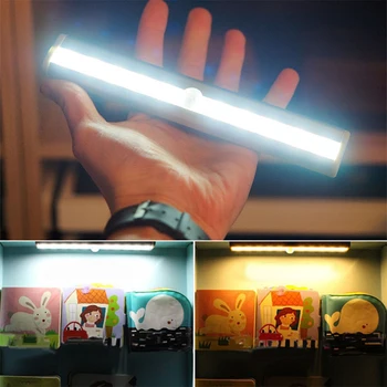 Kuchyňa Lampa PIR LED Senzor Pohybu, Bezdrôtové pripojenie USB Svetla, Skrinka, Skriňa, Posteľ LED Nočné Svetlo Pod Skrinku Pre Skrine, Schody auto