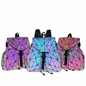 ženy batoh geometrické svetelné taška aktovka pre dospievajúce dievča holografické Batoh Škola dámy 2020 taška spojka a kabelku