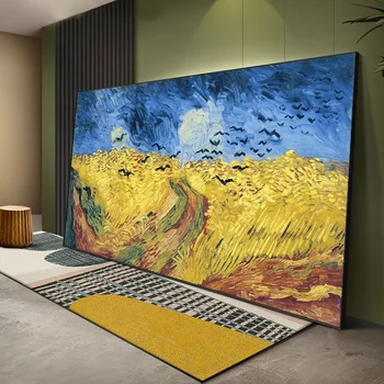 Van Gogh Slávny Olejomaľba Reprodukcia Pšeničné Pole S Vrany Plagát A Tlač Na Plátno Na Stenu Umenie Cuadros Miestnosti Dekorácie