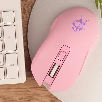 Farebné Podsvietenie USB 2.4 G Bezdrôtovej Myši, PC Počítač Roztomilý Herných Myší Ergonomická Myš pre Notebook PC Dievčatá Ružové Roztomilé Myši