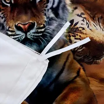 3D Zvierat Tigre posteľná bielizeň Nastaviť Povlaky na Prikrývku Kryt Kráľovná Veľkosti Jedného Twin Manželskou posteľou King Size 3ks farba Hnedá