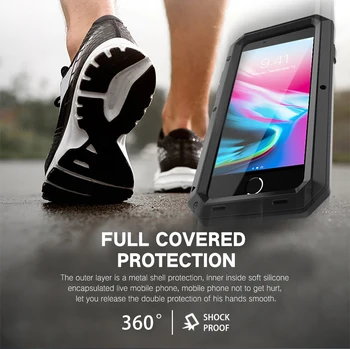 Ťažká Doom Brnenie Kovové Hliníkové Shockproof puzdro Pre iPhone 12 11 Pro XS MAX XR 8 7 Plus 5S SE 2020 360 Chrániť Kryt Telefónu