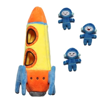 Hračky pre psa Nastaviť Q-MONSTER schovávačku Plyšové Pískacie Hračky Rocket UFO Interaktívne Zábavné Hračky