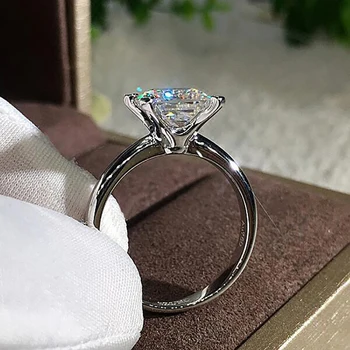 LXOEN Klasický Štvorec Crystal Zásnubné Prstene Pre Ženy, Strieborná Farba Zirconia Svadobné prst Prsteň Svadobné Šperky Strany Bijoux