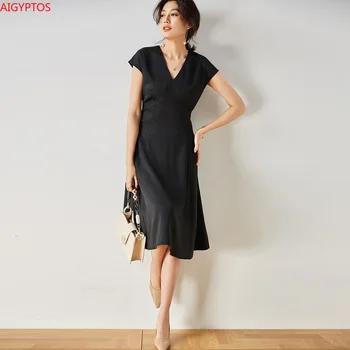 AIGYPTOS High-end black tvaru šitie šaty šaty 2020 nové lete-line šaty temperament slim zoštíhľujúce šaty