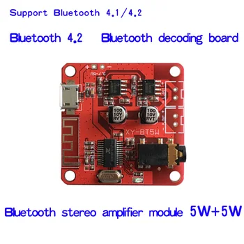 DC 3.7~5V Bluetooth 4.2 Audio Prijímač 5w+5w Stereo Zosilňovač Rada