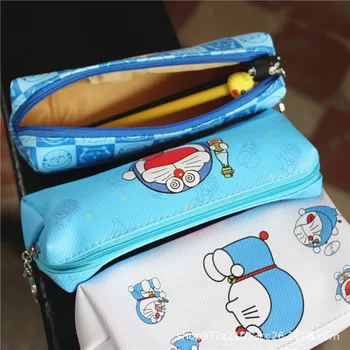 IVYYE 1PCS Šťastný Doraemon Anime Kozmetické Tašky PU Zips Školský peračník Skladovanie Pero Vrecka Puzdro na Písacie potreby Nové