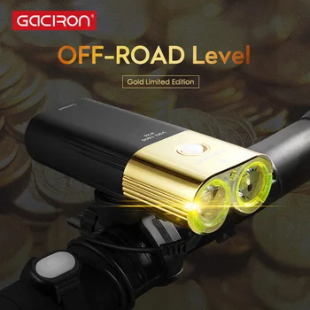 GACIRON Profesionálne 1800 lumenov Požičovňa svetlo Power Bank IPX6 Nepremokavé USB Nabíjateľné 6700mAh Bicykel predné svetlo Blesku