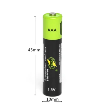 Pôvodné ZNTER 1,5 V AAA Nabíjateľné Batérie 600mAh USB Nabíjateľné Lítium-Polymérová Batéria, Rýchle Nabíjanie cez Micro USB Kábel
