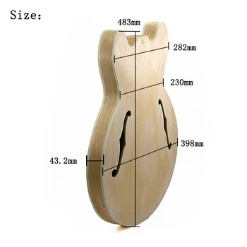 Es-335 Dot jazz gitara, telo je vyrobené z masívneho dreva s javor preglejky na zadné a bočné panely