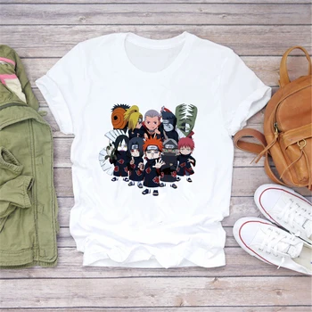 LUSLOS Japonsko Kreslené T Shirt Naruto Žien T-shirt Bežné Roztomilý Amín Tričko Hip Hop Vytlačené Košele Jeseň High Street Topy