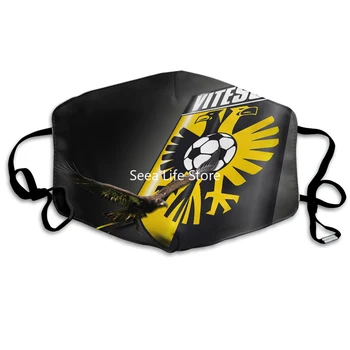 Vitesse Arnhem Klub Odznak Úst Masky Módne Eredivisie Ochrannú Masku S PM2.5 Filtrov Opakovane Umývateľný Pre Mužov, Ženy, Deti