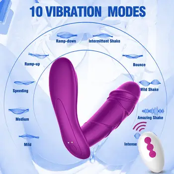 Teleskopická Nositeľné Vibrátor, Dildo Vibračné Nohavičky Vaginálne Masáž Diaľkové Ovládanie G Mieste Stimulátor Klitorisu Sexuálnu Hračku Pre Ženy