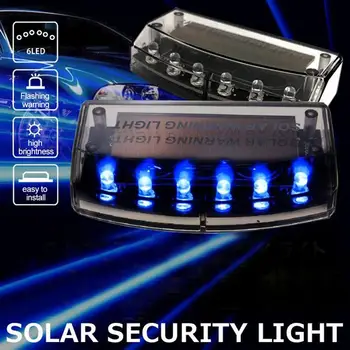 6 Led YS-61 Auto Solárnej Energie Simulované Alarm Výstražné Strobe Svetlo Anti-Theft Blikajúce Bezpečnostné Svetlo