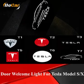 2 Ks LED Dvere Auta Vitajte Svetlo pre Tesla Model S Tesla Model X Pre Tesla logo Projektor Laser na čítanie Svätého Tieň Dvere svetlo