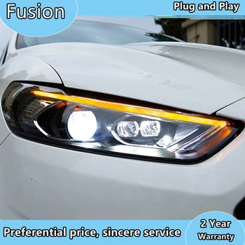 Tuning áut predné svetlo Na Ford Mondeo Fusion 2013-2016 Svetlomety LED DRL svietenie Bi-Xenon, Lúč, Hmlové svetlá angel eyes