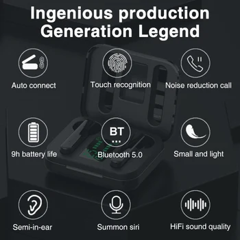 Nové Bezdrôtové Slúchadlá TWS Slúchadlá Bluetooth 5.0,Automatické Párovanie Mikrofónom,Dotykové Ovládanie S HD Hovor Mikrofón Slúchadlá Pre Smartphone
