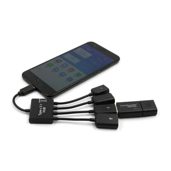 4-v-1 Typ-C Micro USB OTG HUB s Napájaním OTG Typ C Hub Multifunkčné USB Hub S Nabíjanie Káble